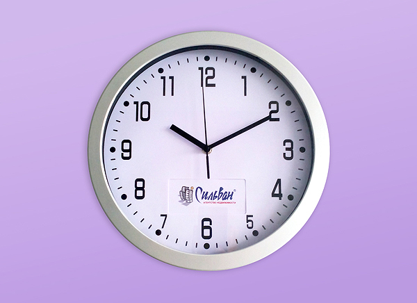часы с уф-печатью, часы с логотипом, офисные часы, фирменные часы, нанесение логотипа